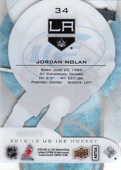 2012-13 Upper Deck Black Diamond - 2012-13 Upper Deck Ice #34 Jordan Nolan Back
