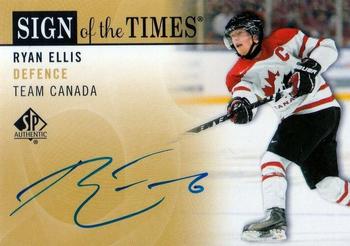 2012-13 SP Authentic - Sign of the Times #SOT-RE Ryan Ellis Front