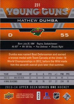 2013-14 Upper Deck #231 Mathew Dumba Back
