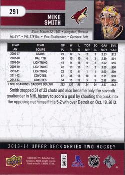 2013-14 Upper Deck #291 Mike Smith Back