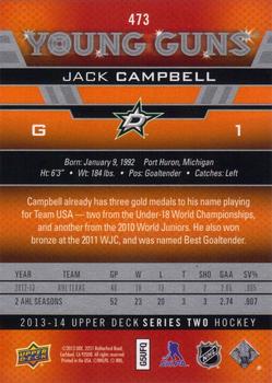 2013-14 Upper Deck #473 Jack Campbell Back