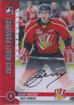 2012-13 In The Game Draft Prospects - Autographs Silver #A-JG Jeremy Gregoire Front
