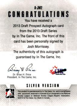 2012-13 In The Game Draft Prospects - Autographs Silver #A-JM2 Josh Morrissey Back