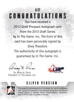 2012-13 In The Game Draft Prospects - Autographs Silver #A-ST Shea Theodore Back