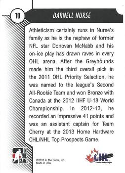 2012-13 In The Game Draft Prospects - Emerald #10 Darnell Nurse Back