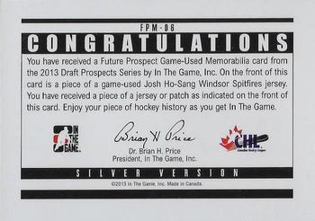 2012-13 In The Game Draft Prospects - Future Prospects Jerseys Silver #FPM-06 Josh Ho-Sang Back