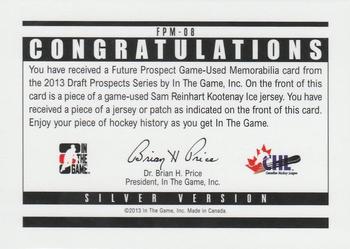 2012-13 In The Game Draft Prospects - Future Prospects Jerseys Silver #FPM-08 Sam Reinhart Back