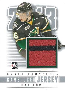 2012-13 In The Game Draft Prospects - Game-Used Jerseys Silver #M-19 Max Domi Front