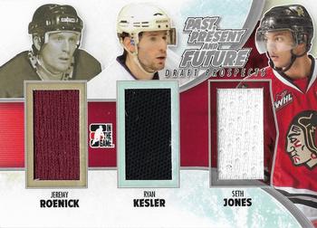 2012-13 In The Game Draft Prospects - Past, Present and Future Silver #PPF-07 Jeremy Roenick / Ryan Kesler / Seth Jones Front