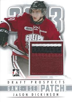 2012-13 In The Game Draft Prospects - Game-Used Jerseys Patch Silver #M-12 Jason Dickinson Front