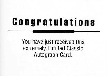 1992 Classic Draft Picks - Autographs #NNO Denny Felsner Back