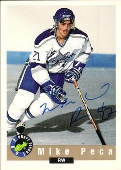 1992 Classic Draft Picks - Autographs #NNO Mike Peca Front