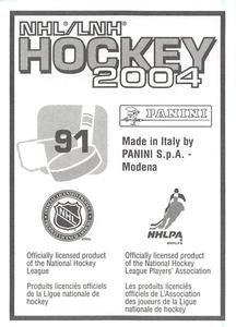 2003-04 Panini Stickers #91 Jeff Friesen Back