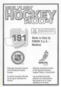 2003-04 Panini Stickers #191 Sergei Gonchar Back