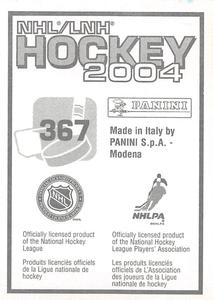 2003-04 Panini Stickers #367 Evgeni Nabokov Back