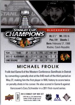 2013 Upper Deck Stanley Cup Champions Box Set #8 Michael Frolik Back
