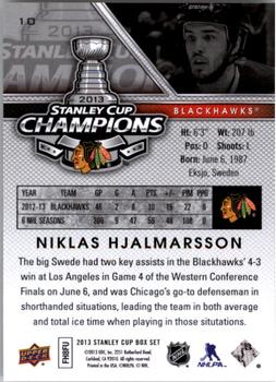 2013 Upper Deck Stanley Cup Champions Box Set #10 Niklas Hjalmarsson Back