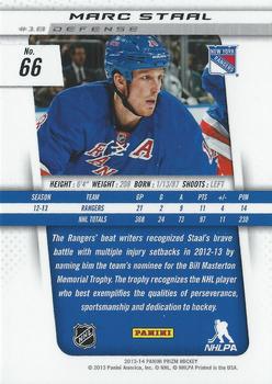 2013-14 Panini Prizm #66 Marc Staal Back