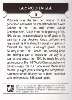 2013-14 In The Game Decades 1990s #13 Luc Robitaille Back