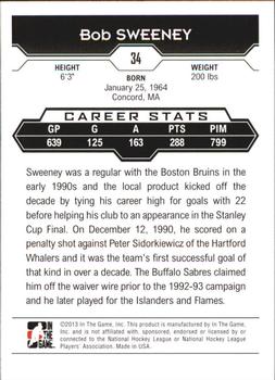 2013-14 In The Game Decades 1990s #34 Bob Sweeney Back