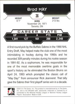 2013-14 In The Game Decades 1990s #36 Brad May Back