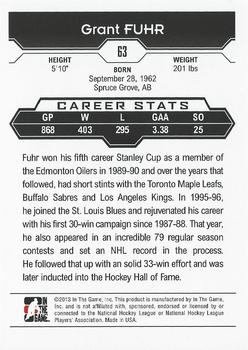 2013-14 In The Game Decades 1990s #63 Grant Fuhr Back