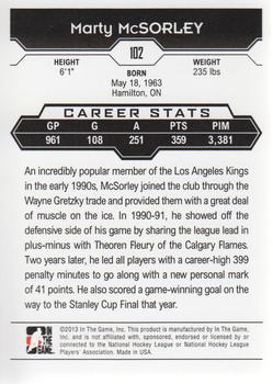 2013-14 In The Game Decades 1990s #102 Marty McSorley Back