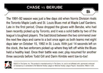2013-14 In The Game Decades 1990s #184 Kelly Chase / Craig Berube Back