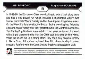 2013-14 In The Game Decades 1990s #191 Bill Ranford / Raymond Bourque Back