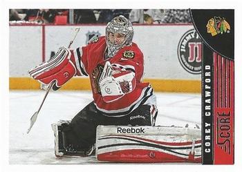 2013-14 Score - Red Back #97 Corey Crawford Front