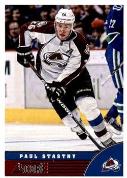 2013-14 Score - Red Back #112 Paul Stastny Front