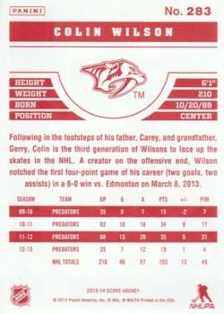 2013-14 Score - Red Back #283 Colin Wilson Back