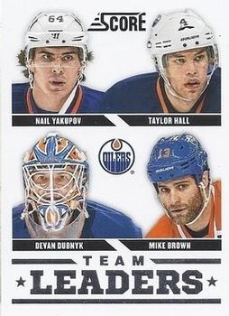 2013-14 Score - Red Back #561 Devan Dubnyk / Mike Brown / Nail Yakupov / Taylor Hall Front