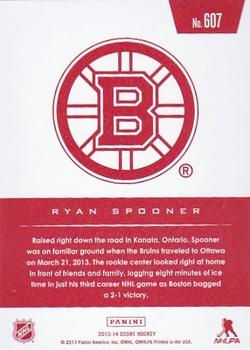 2013-14 Score - Red Back #607 Ryan Spooner Back
