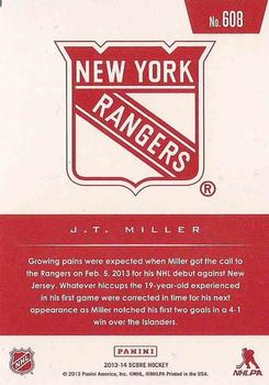 2013-14 Score - Red Back #608 J.T. Miller Back