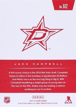 2013-14 Score - Red Back #612 Jack Campbell Back