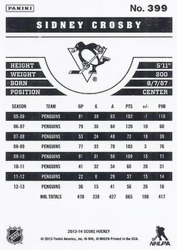 2013-14 Score - Gold #399 Sidney Crosby Back
