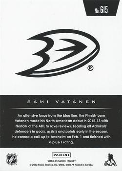 2013-14 Score - Gold #615 Sami Vatanen Back