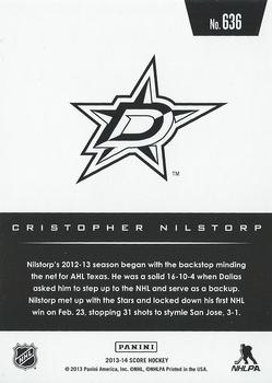 2013-14 Score - Gold #636 Cristopher Nilstorp Back