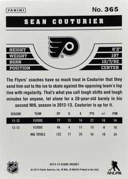 2013-14 Score - Red #365 Sean Couturier Back