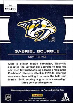 2013-14 Score - Score Signatures #SS-GB Gabriel Bourque Back