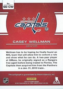 2013-14 Score - Score Signatures #SS-CW Casey Wellman Back