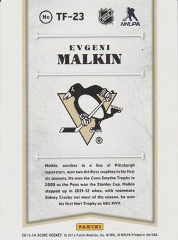 2013-14 Score - The Franchise #TF-23 Evgeni Malkin Back