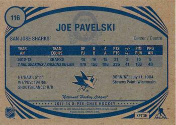 2013-14 O-Pee-Chee - Retro #116 Joe Pavelski Back