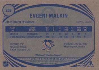 2013-14 O-Pee-Chee - Retro #209 Evgeni Malkin Back