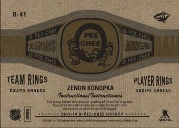2013-14 O-Pee-Chee - Rings #R-41 Zenon Konopka Back