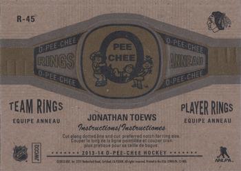 2013-14 O-Pee-Chee - Rings #R-45 Jonathan Toews Back