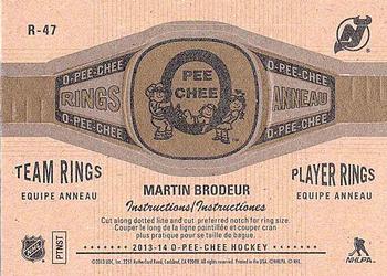 2013-14 O-Pee-Chee - Rings #R-47 Martin Brodeur Back