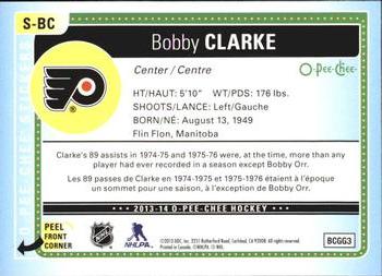 2013-14 O-Pee-Chee - Stickers #S-BC Bobby Clarke Back