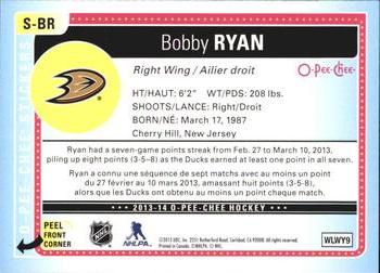 2013-14 O-Pee-Chee - Stickers #S-BR Bobby Ryan Back